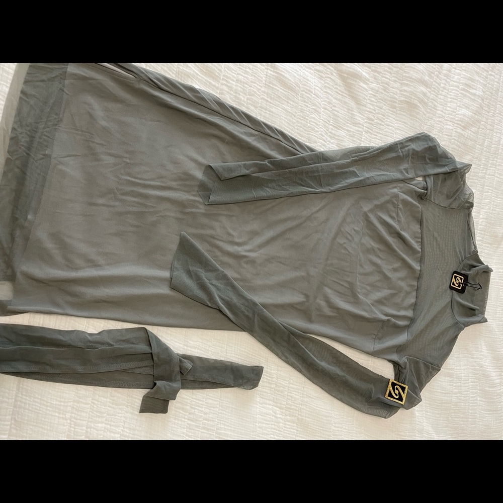 Grey Mesh Dress - Size M